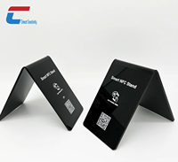 Conception personnalisée Google Review Support NFC en acrylique Présentoir double face pour menus de table Pop