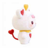 Peluche Mascotte Personnalisée avec Queue Décorée de Cœur Rouge, Jouets en Peluche Personnalisés, Fabricant de Peluches sur Mesure