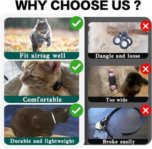 Hot Selling personal isierte Airtag reflektierende Nylon <span class=keywords><strong>Cat</strong></span> Cute <span class=keywords><strong>Collar</strong></span> Schutzhülle für kleine Trainings hunde und Katzen - Product Image 4