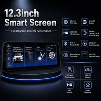 Écran tactile LCD 12,3 pouces Système Android CarPlay/Android Auto sans fil Montage sur tableau de bord USB 1 an pour BMW Série 5 2009-2015