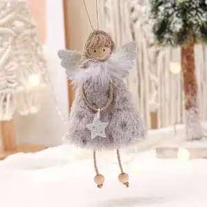 Kerst Pluche Angel Shiny Doll Hanger Opknoping Ornament Fairy Boom Home Decoratie