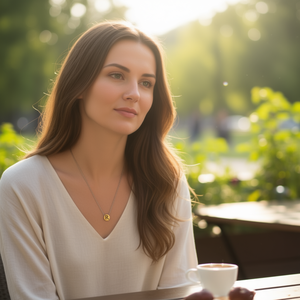 Collana in Acciaio Inossidabile con Ciondolo Lettera R Monofacciale da 1CM, Charm per Collare, Gioielli alla Moda - Product Image 2