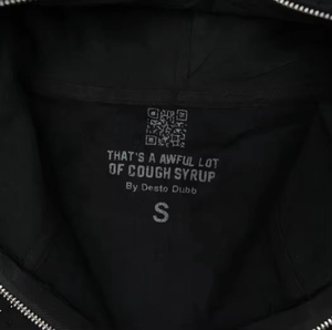 เสื้อฮู้ดดี้ผ้าฝ้ายคุณภาพสูง 100% ประดับเพชรเทียม สไตล์สตรีทแวร์สำหรับผู้ชาย รุ่น THAT'S a AWFUL LOT of COUGH SYRUP - Product Image 3