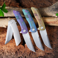 GT-T0075 Titanlegierung Oxidiertes Klappmesser VG-10 Keramikkugellager Taschenmesser Hochwertige Sammlermesser