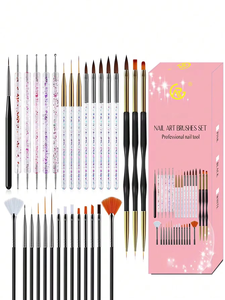 Ensemble de 31 pinceaux professionnels pour nail art, poils synthétiques Kolinsky, nylon acrylique, kit de manucure avec boîte - Product Image 6