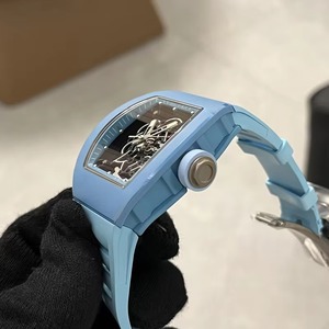 Montre Homme Automatique Mécanique Squelettée de Luxe Bleu Cobalt Majestueux, Bracelet Blanc, Étanche, Lumineuse, Tendance Affaires 2026 - Product Image 4