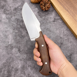 Cuchillo de Supervivencia de Acero Inoxidable de Espiga Completa con Mango de Madera y Funda de Cuero para Caza y Bushcraft - Product Image 4