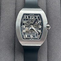 Montre mécanique automatique de luxe haut de gamme 6701 pour homme, boîtier tonneau en alliage de titane, tourbillon, verre saphir, réserve de marche