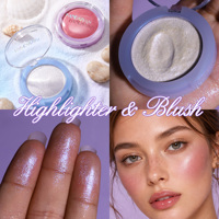 Nouvelle Arrivée Palette de Fards à Joues Scintillants Imperméables Haute Pigmentation Poudre Compacte Marque Privée Fournitures de Maquillage