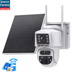 Caméra solaire PTZ 4G de sécurité réseau 2026, double objectif, double écran, PIR, suivi humain, faible consommation, extérieur, 6MP, vision en direct 4G - Product Image 1