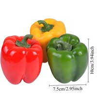 Poivrons artificiels Faux poivrons colorés végétariens pour la décoration, légumes décoratifs, poivrons rouges verts et jaunes