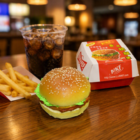 Boîte à hamburger en papier kraft de qualité alimentaire, pliable, jetable, emballage à emporter, conteneur pour restauration rapide imprimé sur mesure