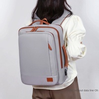 Sac à dos pour ordinateur portable de voyage d'affaires avec logo personnalisé, doublure en polyester, 20-35L, sac à dos pour ordinateur avec extension et port USB