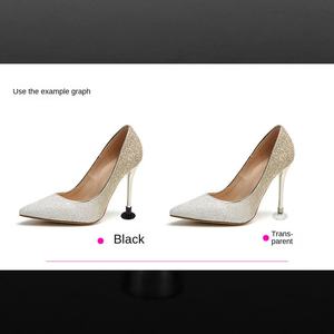 Chaussures de mariage d'extérieur bon marché en gros pour femmes, chaussures à talons hauts, chaussures de danse sur herbe, <span class=keywords><strong>talon</strong></span> en plastique PVC, protection de <span class=keywords><strong>talon</strong></span> - Product Image 4