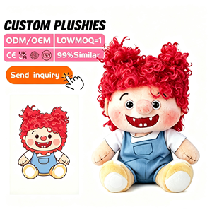 OEM Freckle Boy Peluche brodée parfumée, poupée mignonne en peluche, porte-clés dessin animé à cheveux afro, cadeau, coton PP, anti-stress, maille - Product Image 1