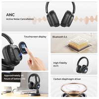 Casque MINISO G90 avec écran, réduction de bruit ANC, écouteurs sans fil 5.4, son stéréo HiFi, caisson de basses