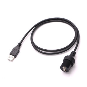 Cable de Extensión USB 2.0 3.0 Macho a Hembra con Kit de Montaje en Panel Impermeable con Clasificación IP67 - Product Image 2
