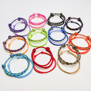 Juego de 2 Pulseras Náuticas de Cuerda Trenzada Encerada, Hechas a Mano, Ajustables, de Nailon y Paracord - Product Image 1