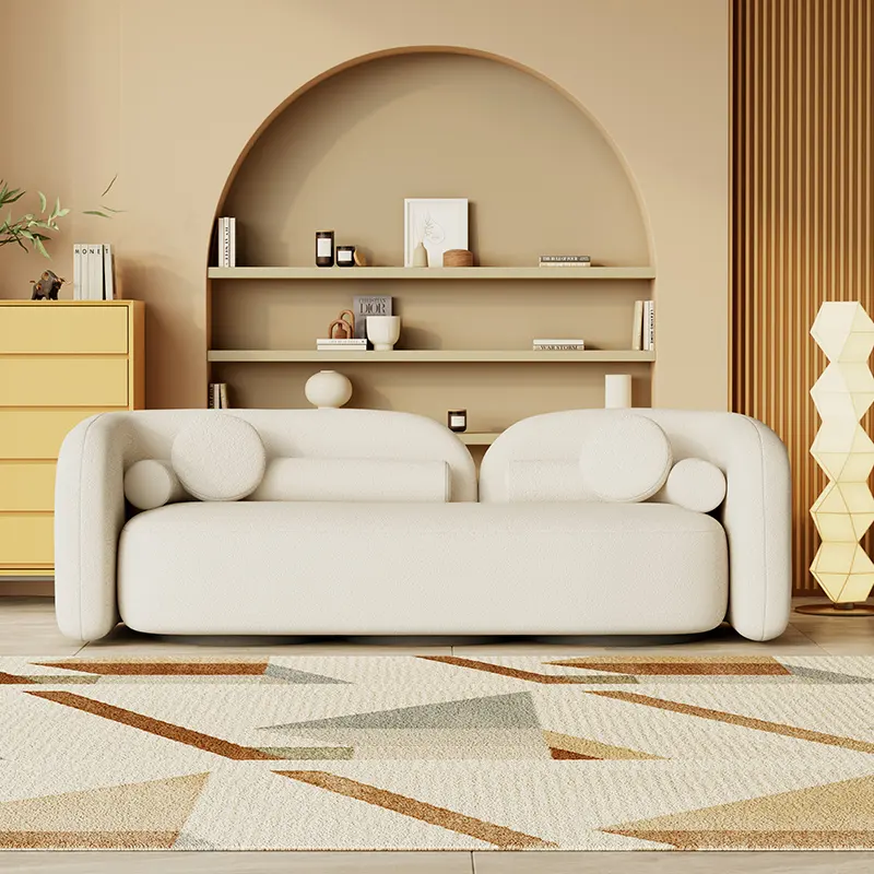 Dänisches Design Nordic Modern Single Double Triple Home Wohnzimmer Shop Lamm wolle Italienisches Sofa