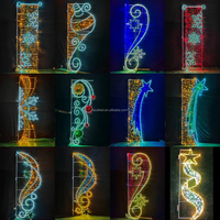Lumières décoratives de rue 2D à motif d'étoile LED pour Halloween, 220V 110V IP65 étanche, pour jardin, hauteur 250 cm