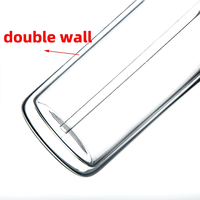 USA Warehouse Gobelet boule à neige à double paroi en verre transparent à sublimation de 12oz avec couvercle en bambou et paille en plastique