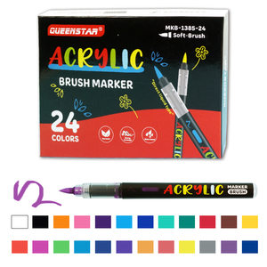Juego de <span class=keywords><strong>rotuladores</strong></span> acrílicos superiores de 24 colores para niños, <span class=keywords><strong>rotuladores</strong></span> de pintura <span class=keywords><strong>baratos</strong></span> con punta de <span class=keywords><strong>pincel</strong></span> de papelería de arte líquido recto personalizados - Product Image 6