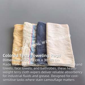 Trapos de Limpieza de Colores Reciclados, Trapos Absorbentes de Algodón Puro, Trapos de Toalla de Colores para Cuidado Industrial de Máquinas - Product Image 2