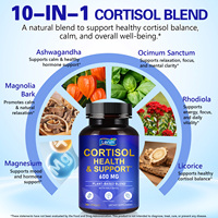 Lenm Integratori Vegani per il Miglioramento dell'Umore, 600 mg di Cortisolo in Capsule, per Donne e Uomini, Supporto per Metabolismo, Concentrazione e Sonno