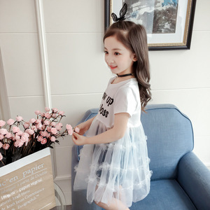 Nueva llegada de diseño de verano lindo Casual bebé chica vestido falda niños ropa carta impresión niños vestido de niña - Product Image 3