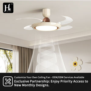 Ventilateurs de plafond LED invisibles de 42 pouces avec lumières et télécommande, ventilateurs personnalisés avec LED à spectre complet 100W, 6 vitesses de vent, lustres - Product Image 4