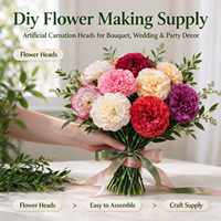 Têtes de fleurs d'œillet en soie artificielle, pétales floraux faits à la main pour la décoration de mariages, de la fête des mères et d'événements
