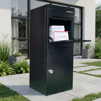 Boîte aux lettres autoportante WELDON en métal antivol, étanche, avec revêtement en poudre, boîte à colis, autocollants d'adresse personnalisés pour le bureau, POSTE