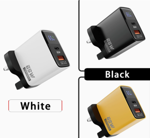 Cargador <span class=keywords><strong>de</strong></span> Nitruro <span class=keywords><strong>de</strong></span> Galio <span class=keywords><strong>de</strong></span> 65W con Pantalla Digital Inteligente, Múltiples Puertos A+C, Carga Rápida para Estándares <span class=keywords><strong>de</strong></span> la UE, EE. UU. e India - Product Image 6