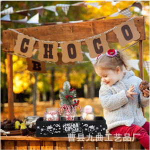 Wooden Candy And Snack <b>Storage</b> Box Rectangle With Handle Painted Multifunctional <b>Storage</b> <b>Tray</b> For Kitchen Or Party Use - Product Image 5