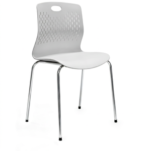 Silla de Comedor Moderna de Plástico con Patas Cromadas, Diseño Apilable para Hotel, Cafetería, Restaurante, Oficina, Precio con Envío a EE. UU. - Product Image 1