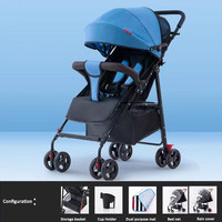 JXB 2023-Poussette pliante ultralégère pour bébé-Chariot de paysage pour nouveau-né avec caractéristiques confortables d'assise et de couchage