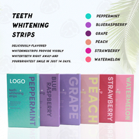 Bandes blanchissantes pour les dents GT Private Label, 6 saveurs, logo personnalisé, paquet de 7 pièces, variétés de fruits aux baies mélangées, utilisation à domicile, au bureau ou en voyage