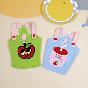 Gilet à Bretelles pour Chien Couleur Bonbon d'Été, Haut Sans Manches pour Animal de Compagnie avec Imprimé Pomme Mignon et Anneau en D - Product Image 1