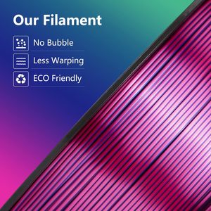 Kingroon PLA Filament pour imprimante 3D 10 rouleaux de filament PLA en soie triple couleur, précision dimensionnelle +/- 0.03mm bobine de 10kg (22lbs), - Product Image 6