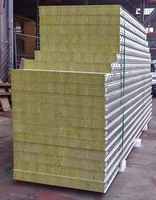 Carrelage simulé laine de roche panneau sandwich mur 80mm laine de roche Muur panneau sandwich laine de roche isolation métal structurel
