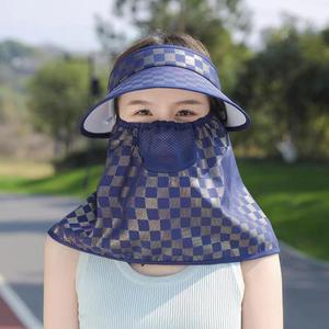 หมวกกันแดดฤดูร้อนสำหรับผู้หญิง ป้องกันใบหน้า ปีกกว้าง ระบายอากาศได้ดี กันแดด ขี่จักรยาน เก็บชา สีชมพู - Product Image 4