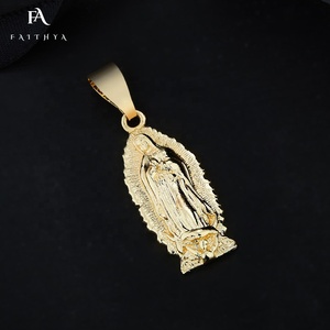 FP1045 or laminé bijoux religieux De baptême pour femmes, collier en laiton or 18K <span class=keywords><strong>pendentif</strong></span> De vierge marie - Product Image 2