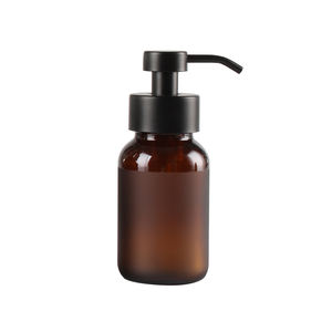 Vente en gros de 250ml de luxe bleu ambré savon liquide pour les mains en <span class=keywords><strong>verre</strong></span> avec pompe distributeur de lotion pour le corps en <span class=keywords><strong>verre</strong></span> noir - Product Image 4