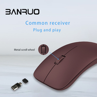 Slim Ergonómico 2,4 Ghz Silent Clicks Ratón silencioso Ratones de computadora portátil Ratón inalámbrico Bluetooth para PC Tablet, Laptop