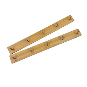 Percheros de Bambú con 5 Ganchos, Perchero Minimalista de Pared para Entrada - Product Image 2