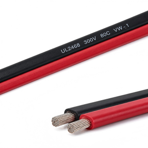 Câble plat UL2468 300V 80°C/105°C en <span class=keywords><strong>cuivre</strong></span> étamé <span class=keywords><strong>12</strong></span>-28 AWG, isolé PVC, double fil - Product Image 1