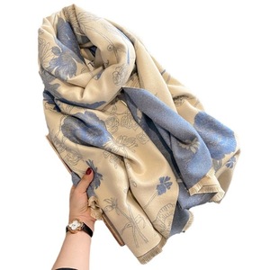 Nouvelle Écharpe Longue en Coton Effet Cachemire Camélia Haut de Gamme Automne/Hiver, Cape Chaude pour Bureau et Climatisation, Cache-Cou Chaud pour Femme - Product Image 5