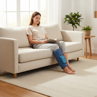 Masseur de mollets à compression d'air Shiatsu sans fil, masseur de jambes chauffant pour la relaxation musculaire, la circulation, la récupération et le soulagement des crampes, avec fonction de minuterie
