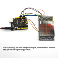 Module d'affichage matriciel à points LED 8x8 Keyestudio Mini Four 1616 Infinite 74Hc138 74Hc595 Cascade pour Arduino