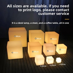 Chaise cube LED - Moderne, étanche, en plastique, rechargeable, stable, pour usage commercial, salle à manger, bar et hôtel - Product Image 4